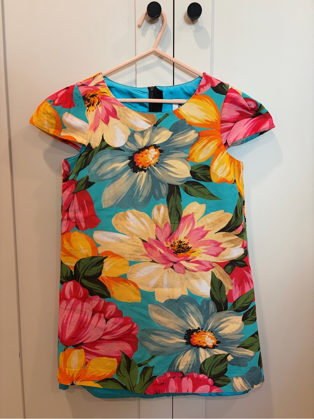 Milly Minis Floral Dress Girls Size 10 Made in USA Bright Tropical Print